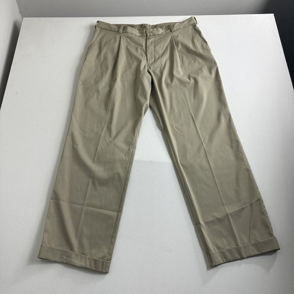 Nike Golf Chino Pants Khaki Pleated Front Mens Size 36x30‎ Casual 848270-235 - Picture 1 of 8
